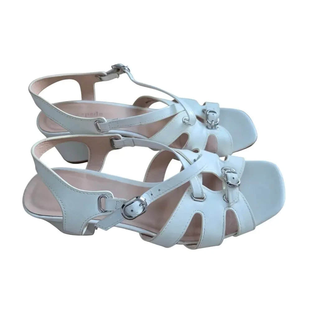 Kate Spade White Strappy Heeled Sandals Size 7.5